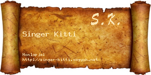 Singer Kitti névjegykártya